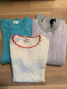 Bundle of 3 J.Crew Cashmere Sweaters Long/Short & 3/4 sleeve
